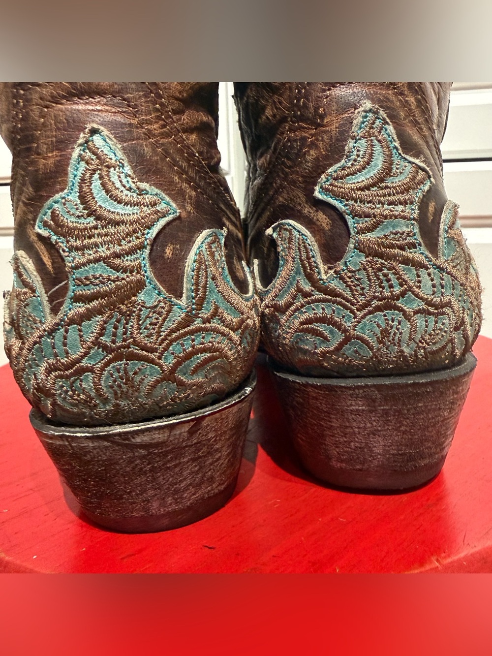 Old Gringo Brown Leather Boots with Turquoise & Brown Embroidery Accents 8.5 - Picture 15 of 15
